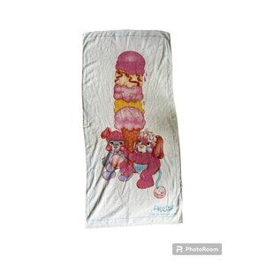 Popples Ice Cream Print Vintage Beach Towel 1986 Mattel Hasbro Rare Collectable